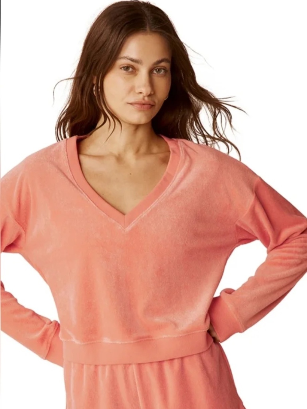 Beyond Yoga Peach Tropez Terrycloth Matching Set (top and bottom)